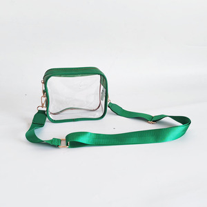 Keymay bas quantité minimale de commande brillant métallique en cuir PU noir vert bleu <span class=keywords><strong>Royal</strong></span> clair téléphone sac à main stade approuvé femmes filles clair stade sac - Product Image 5