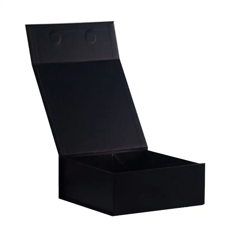 Caixas de presente pretas eco amigáveis luxuosas, embalagem com fechamento magnético