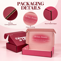 Boîte d'expédition personnalisée en carton ondulé de qualité supérieure, couleur bordeaux, avec impression de message intérieur et approvisionnement en gros pour les marques de beauté