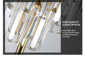 Modern <strong>Tall</strong> Floor Light Classic Design <strong>Living</strong> <strong>Room</strong> Decorative Home Office Led Crystal Stand <strong>Lamp</strong> With Marble Base - Product Image 5