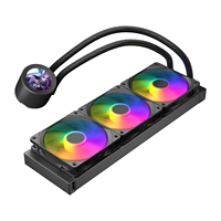ESGAMING kipas air komputer, pendingin CPU AIO 360mm gaya baru dengan layar LCD IPS 2.1 inci