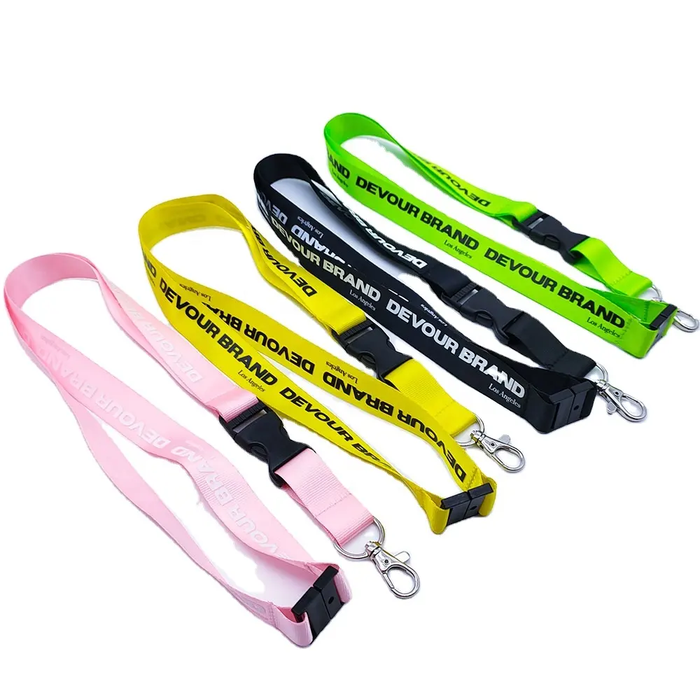 Lanyards ระเหิดที่กำหนดเองด้วยหัวเข็มขัดความปลอดภัยที่กำหนดเองการพิมพ์ออฟเซตไนลอน Lanyards กับผู้ถือป้าย Id