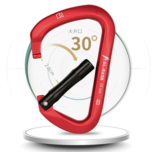 Mosquetón en forma de D Al-Master con apertura de 2.8 cm y gancho de bloqueo de 30 grados para escalada y montañismo. - Product Image 1