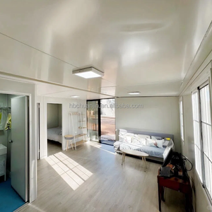 Nhà hai phòng có thể mở rộng một tầng 2 phòng ngủ 1 tầng Hall-1st cho trang trại biệt thự Bảng điều khiển bánh sandwich thép được trang bị khách sạn - Product Image 4