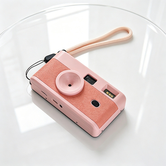 Retro Film Style Screenless Digital Camera 8MP Rechargeable Mini Digital Camera with Flash Type-C TF Card Support