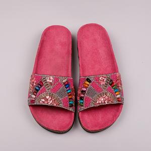 OLICOM Individuelles Logo Großhandel Damen Sommer Strand-Slides für Frauen Strass-Sandalen Damen Casual Rutschfeste Hausschuhe mit Diamanten - Product Image 4