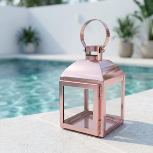 Portavelas de Acero Inoxidable Mini en Oro Rosa, Hecho a Mano, para Decoración de Mesa y Colgante, Último Modelo en Venta - Product Image 1