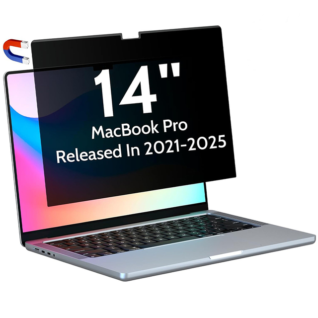 Magnetic Privacy Screen 2.5D PET for MacBook Pro 14-Inch (2021-2025 M1/M2/M3/M4/M5) Removable Matte Filter