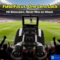 Télescope numérique HD 2-en-1 avec grossissement 12X et résolution 2.5K, caméra numérique et caméscope pour matchs de football, observation des oiseaux et activités de plein air