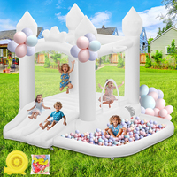 Équipement de jeux gonflables FBSPORT, aire de jeux intérieure, châteaux gonflables blancs, piscine à balles et toboggan, château gonflable blanc