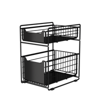 Armoire de cuisine tiroir à épices edelstahl 2 niveaux sous évier coulissant organisateur grille métallique étagères de rangement de salle de bain