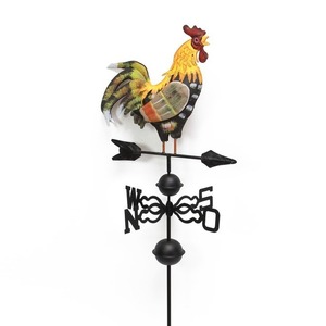 กังหันลมรูปไก่พร้อมตัวบอกทิศทาง NSEW - กังหันลมโลหะเพ้นท์ลายด้วยมือสำหรับตกแต่ง<span class=keywords><strong>หลังคา</strong></span>สวนและบ้านไร่ - Product Image 5