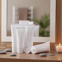 Tubes de crème pour les mains en plastique PET blanc écologiques en gros, vides, 10 ml, 20 ml, avec bouchon à rabat, faux cils, shampoing