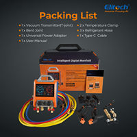 Kit de collecteur numérique intelligent Elitech EMG-40V, 4 vannes, manomètre de pression, vide