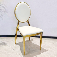 Chaise de banquet empilable en métal rembourrée, dorée, économique, pour église, mariage, hôtel, restaurant, bar, salle à manger - Mobilier commercial durable