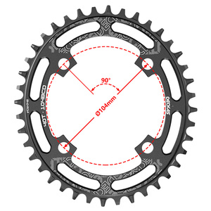 Deckas 104BCD Plateau Ovale/Rond Large Pédalier étroit VTT Pignon de vélo 40T-52T - Product Image 3
