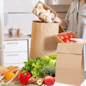 Sac en papier kraft de qualité alimentaire personnalisé, sac en papier brun recyclé avec logo imprimé, sac en papier kraft - Product Image 6