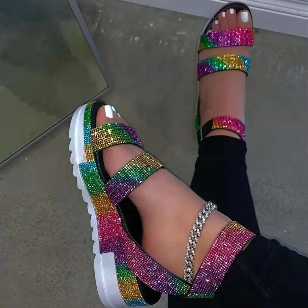 Sandales à lacets pour femmes, chaussures de styliste et tendance, pantoufles plates, nouvelle collection 2020