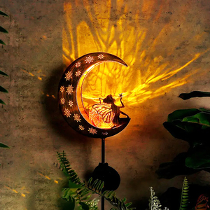 Solar <strong>Moon</strong> Angel Yard Garden Light, Solar Landscape Lights Solar Pathway Stake Lights <strong>Moon</strong> Fairy Glass <strong>Globe</strong> with Angel - Product Image 5