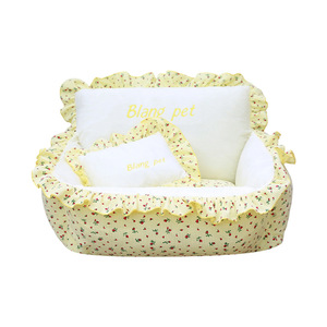 Pet <b>Bed</b> Dog <b>Bed</b> Rectangle Flower Field High <b>Backrest</b> Four Seasons Washable Polyester Fiber Fill - Product Image 5