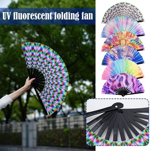 Custom Folding Bone Fan Colorful Rave Fans Vibrant Clacker Hand Fans for Festival Dancing Parties Decorative <b>Gifts</b> - Product Image 6