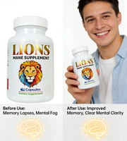 Capsules de complément alimentaire Lion's Mane |   Complément alimentaire pour adultes pour le bien-être cognitif et le soutien de la mémoire |   Formule Nootropique Naturelle