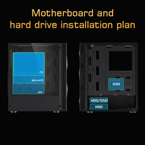 Boîtier d'ordinateur Lovingcool avec façade en maille et panneau latéral en verre, compatibilité complète avec les cartes mères ATX, MATX, ITX, radiateur 240 mm - Product Image 5