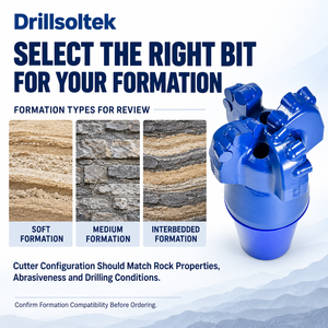 Drillsoltek 3"-17 1/2" 4-Flügel PDC-Bohrer mit Stahlkörper für Wasserbrunnen und geologische Erkundungen, mit deutscher Verpackung, EPR-zertifiziert - Product Image 4