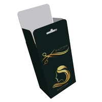 Boîte en papier recyclable élégante avec fenêtre et gaufrage, logo estampé à chaud or, directement de l'usine chinoise, pour perruques