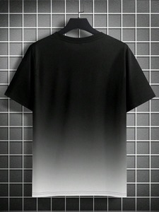 T-shirt à manches courtes pour homme avec imprimé dégradé éclatant, vêtements de mode d'été, personnalisation disponible. F10 - Product Image 3