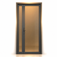 Porte extérieure à charnières en alliage d'aluminium pour villa, appartement, maison, à rupture de pont thermique, double vitrage, insonorisée, cadre étroit