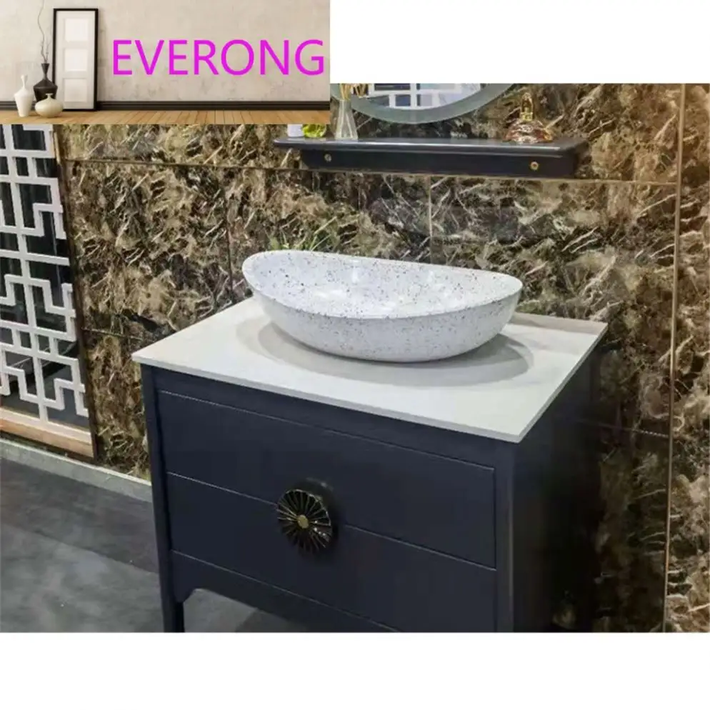 Cheap Price Man Made Stone Terrazzo Hand Wash Sink Lavatory Washbasin Cabinet