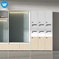 Casiers en bois modernes LIWEI, armoires de rangement verrouillables, serrure standard pour hôpital, bureau, salon - Modulaire écologique