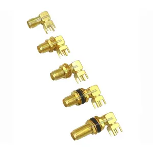 15/17/20/23/28MM SMA-KWE SMA Outer Screw Inner Hole 4 Legged RF Socket RF Antenna Socket 90 Degree SMA Female Connector