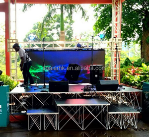 เวทีพับได้แบบพกพาสำหรับโรงงาน ทำจากอลูมิเนียมอัลลอยด์ รูปทรงสี่เหลี่ยมจัตุรัส สำหรับใช้งานกลางแจ้ง เหมาะสำหรับงานคอนเสิร์ต งานแต่งงาน และงานอีเว้นท์ต่างๆ - Product Image 6