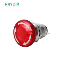 Saklar Darurat Tombol Tekan Jamur Logam Tahan Air 22mm