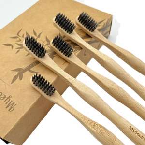 فرشاة أسنان طبيعية من الخيرزان قابلة للتحلل 100% صديقة للبيئة بشعار مخصص - Product Image 5