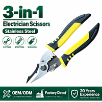 Pince à dénuder multifonction 3-en-1 de 8 pouces, coupe-câbles, outil de dénudage et de coupe pour électricien, AWG 5~16, robuste, fabrication OEM