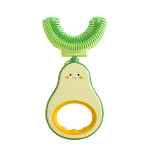Tête de brosse à dents en silicone de qualité alimentaire brosse à dents nettoyante à 360 degrés pour enfants brosse à dents extra douce en forme de U pour enfants - Product Image 2