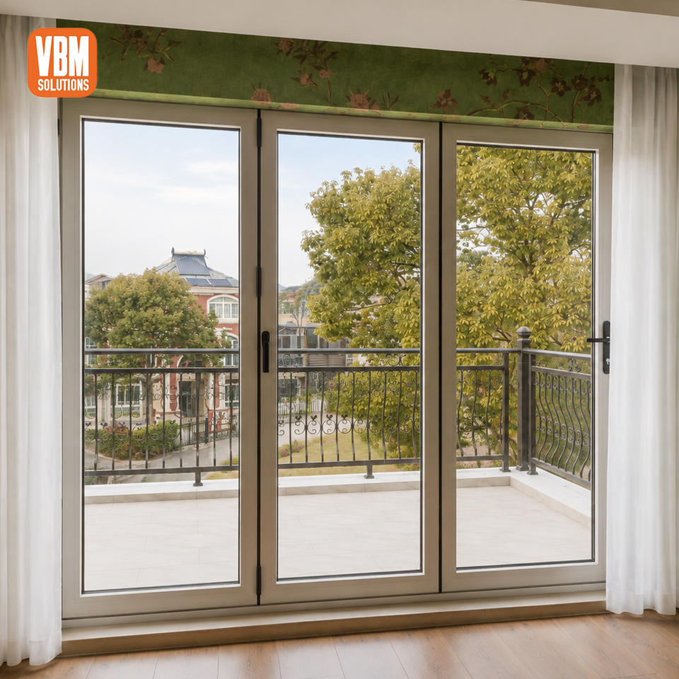 Full View Aluminum Folding Door Multi Panel Tempered Glass for Balcony ...