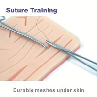 KyrenMed Skin Silicone Suture Practice Pad Formation chirurgicale avec coussin de peau Modèle 3 couches avec 14 plaies