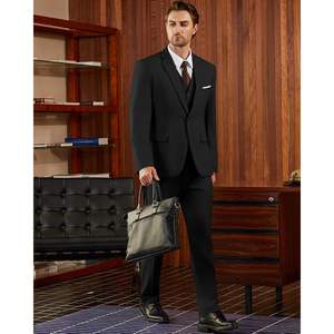 2025 hommes 3 pièces coupe ajustée costume ensemble un bouton simple boutonnage Blazer veste avec pantalon smoking pour les mariages fêtes affaires - Product Image 1