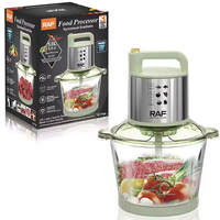 Robot culinaire multifonction 5L avec bol en verre, hachoir à viande, hachoir à légumes et oignons, et pilon à ignames