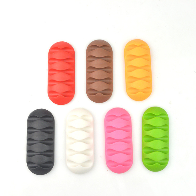Custom High Quality Rubber Cable Holder Protector USB Wire Winder Storage Silicone Fixer 30-80 Shore Used in Desk Office Car
