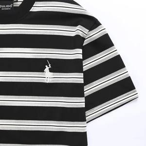 Camiseta a rayas personalizada de algodón 100% para hombre, ropa informal de tela tejida suave y transpirable en Vietnam - Product Image 6