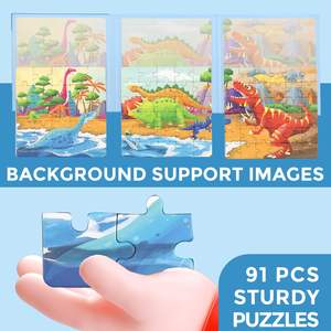 Puzzles magnétiques 3 en 1 pour enfants, <span class=keywords><strong>dinosaures</strong></span>, livre de puzzle magnétique, puzzles de voyage pour tout-petits, jouet d'apprentissage préscolaire - Product Image 2