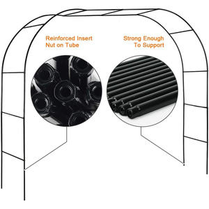 Arche de mariage extérieure DB treillis de jardin noir pour plantes grimpantes 6-8ft assemblage métallique bidirectionnel pour la décoration de jardin et de mariage - Product Image 3
