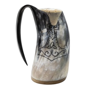 Viking chope à corne pour bière hydromel tasse à corne à boire médiévale sur mesure avec poignée à prix abordable - Product Image 4