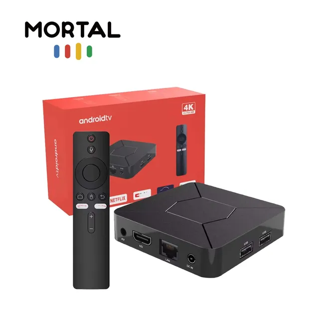 MORTAL Q5 Plus Android 14 TV Stick 4K Smart TV Box 2GB+16GB IPTV Streaming Media Player Dual WiFi Voice Control