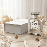Flacon de parfum transparent 30 ml 50 ml 100 ml et boîte en papier blanche, flacon de parfum et emballage, flacon de parfum et coffret de luxe